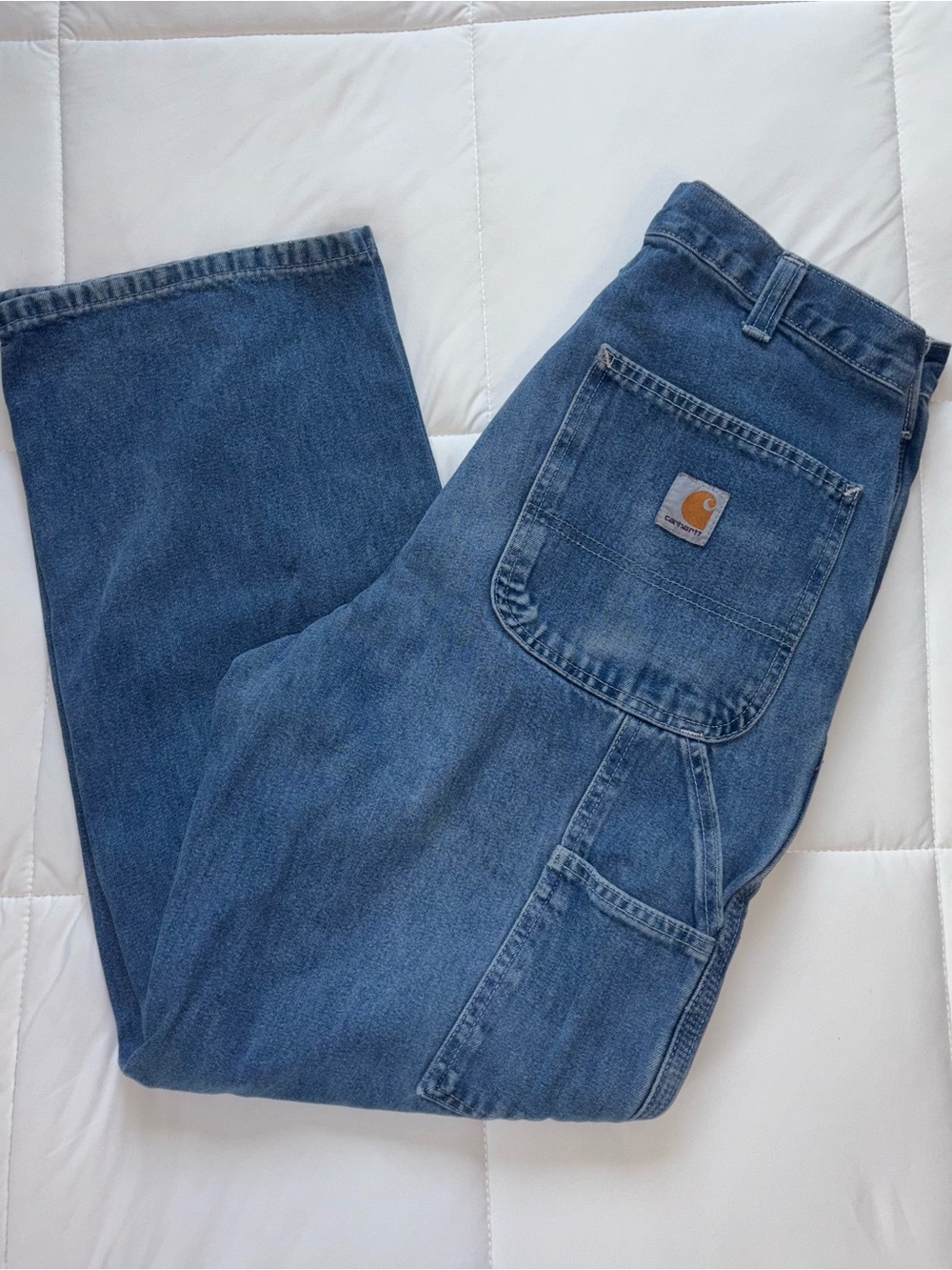 Carhartt Men’s Blue Relaxed Fit Work Jeans